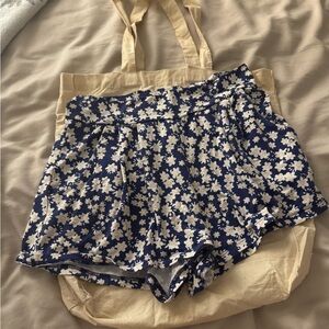Fighting Eel Floral print Blue Women's comfy Shorts size XS